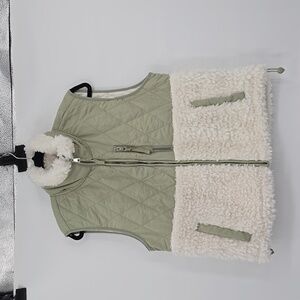 Abercrombie & Fitch Green Faux Fur Vest Women's Size M